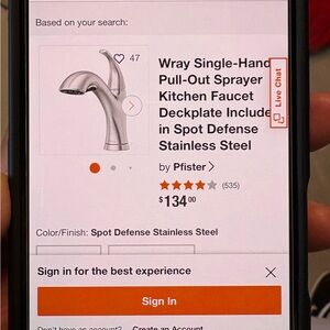 Pfister Wray Single-Handle Pull-Down Sprayer Kitchen Faucet Preowned condition